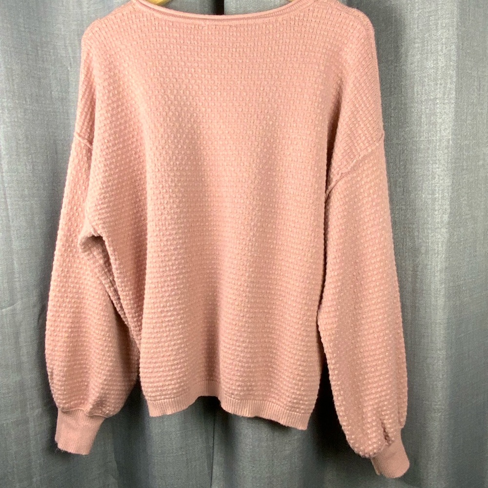 Allie Rose Dusty Pink Lightweight Knit Sweater Women’s Sz Large - Picture 2 of 7